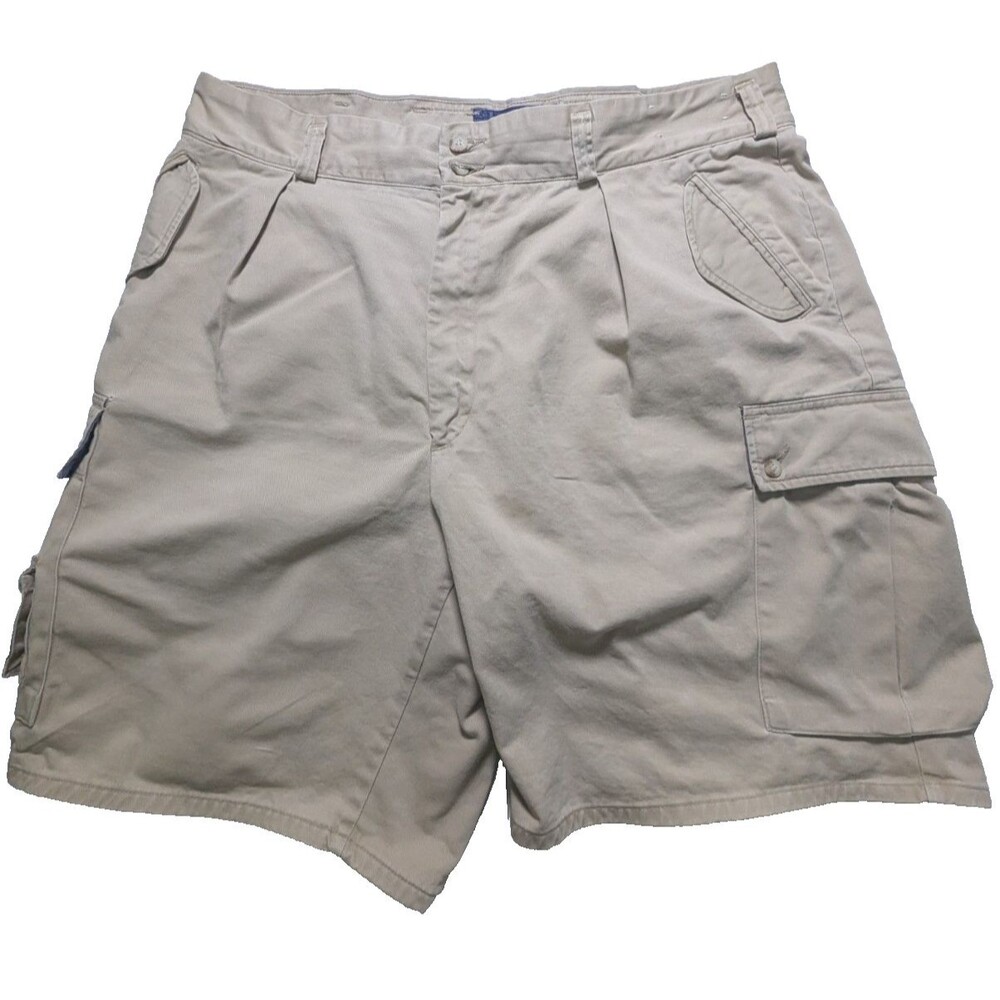 VTG Polo Ralph Lauren Cargo Shorts 40 Made in USA Military Distressed (READ)